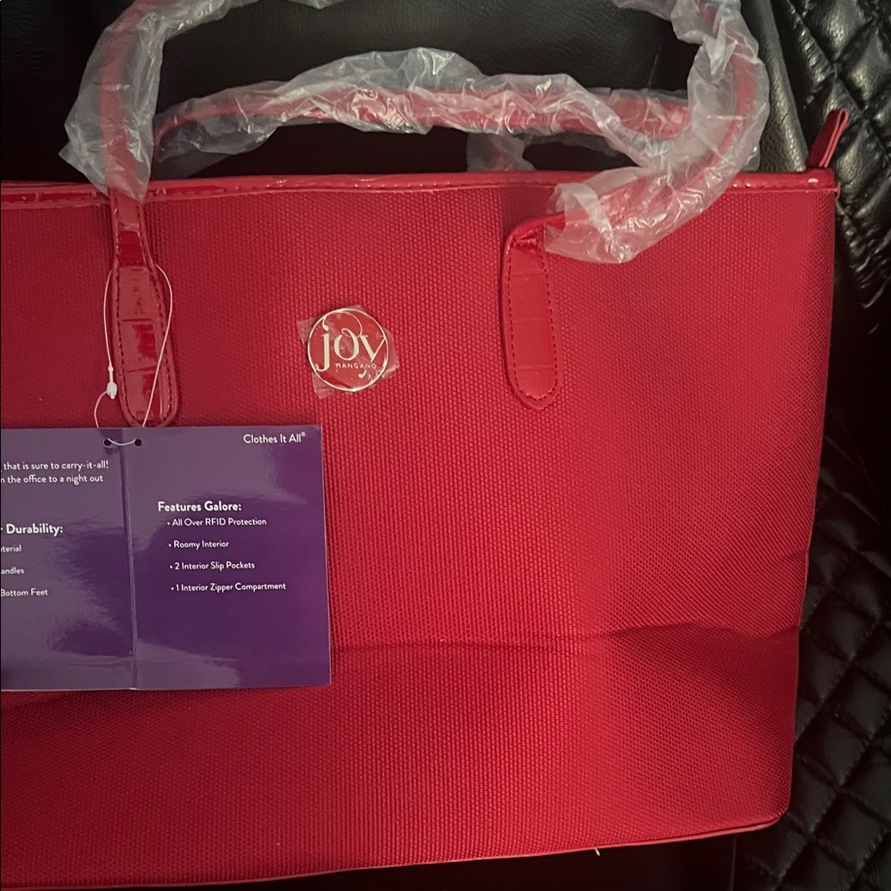 Joy Mangano Vibrant Red Tote Bag